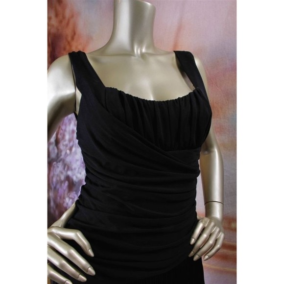 NWT MICHAEL KORS Sexy Black Rouched Gathered Fringe Rayon Stretchy Dress 2 - Picture 3 of 7